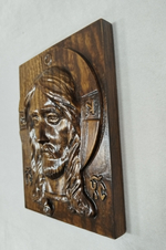 СПАС НЕРУКОТВОРНЫЙ. ИКОНА ИЗ МАССИВА ЯСЕНЯ.