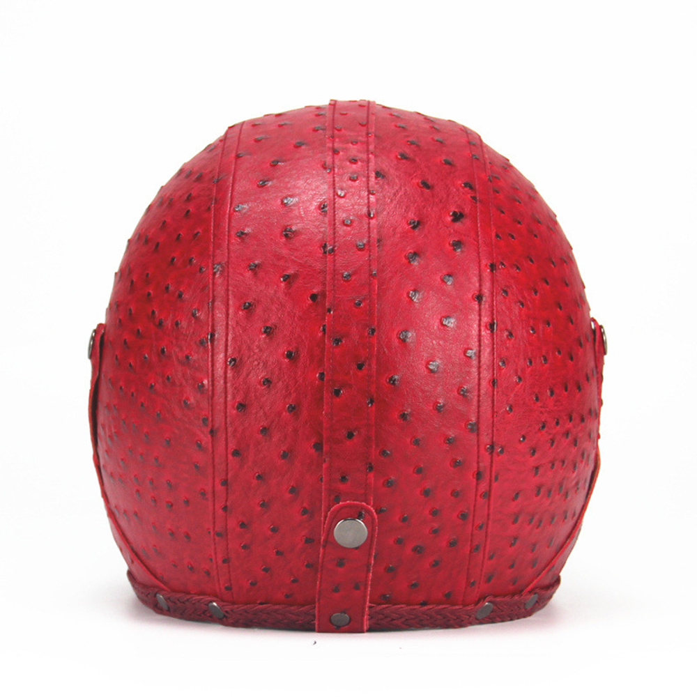 шлем AHP (VOSS) кожа красный + маска XL открытый