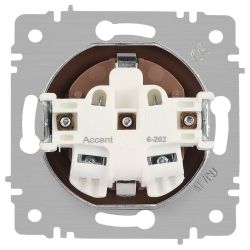 Розетка Intro Accent 6-202-10 2P+E Schuko 16А-250В IP20 СУ AL/CU венге