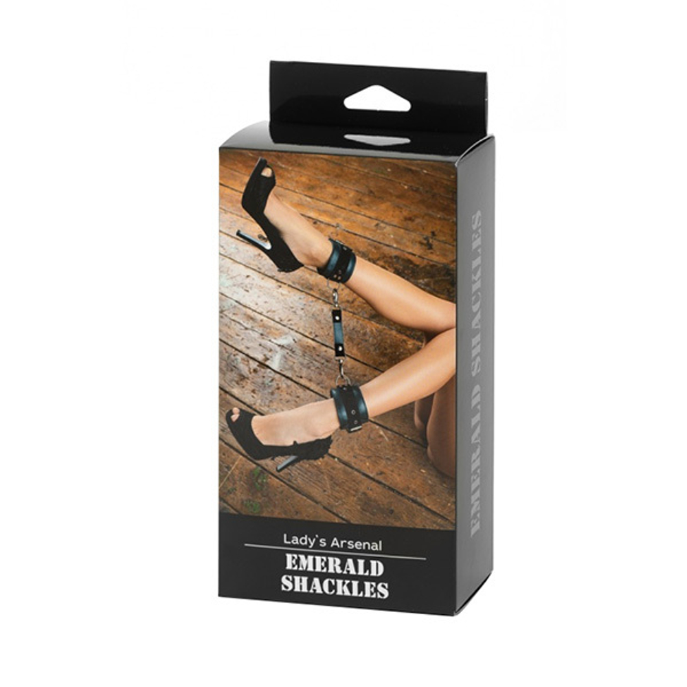 Изумрудные кожаные оковы БДСМ Арсенал Lady's Arsenal Emerald Shackles 67025