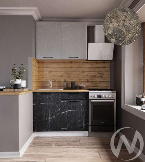 Кухня Мэйбл 1.0м (корпус белый/мрамор лайт; мрамор дарк) 38мм королевский опал