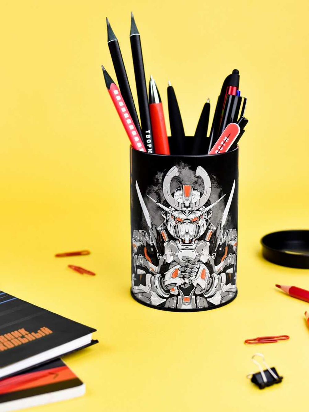 Копилка-подставка для канцелярских принадлежностей Феникс+, 10,4х7,5х7,5 см, металл. Коллекция "РОБО":