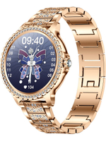 Смарт часы PARASMART Eva i58 (блочный браслет со стразами, золотистый)