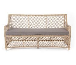 "Латте" диван двухместный из искусственного ротанга, цвет соломенный