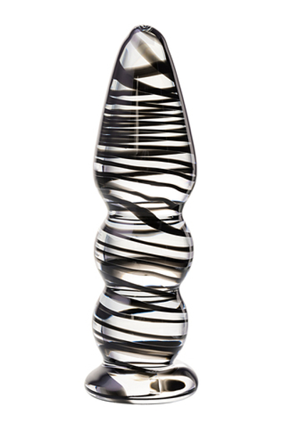 Фаллоимитатор стеклянный с разводами 13,5 см