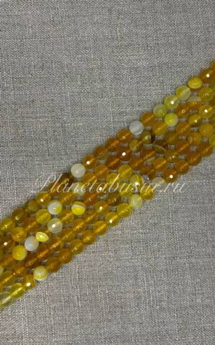 Камень натуральный граненый янтарный 0892