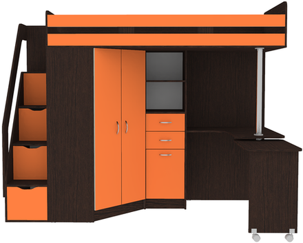 Кровать-чердак КарИВи Мийа Венге Оранжевый