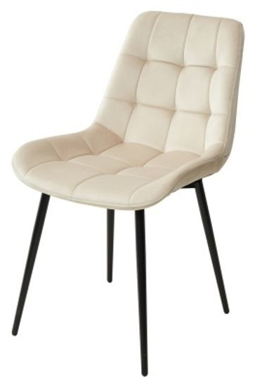 Стул ХОФМАН, цвет H-06 Бежевый, велюр / черный каркас М-City