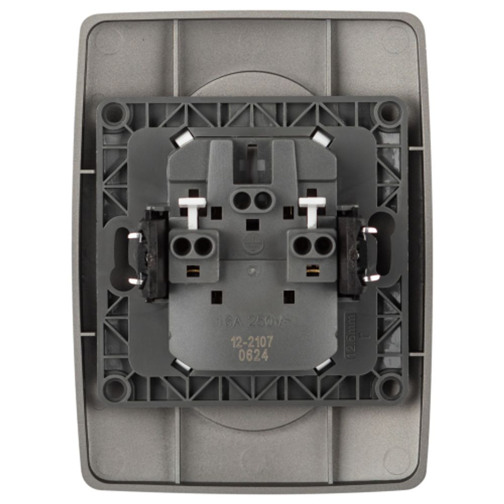 Розетка ЭРА Серия 12 12-2107-16 , 2X2P, 16А-250В, титан