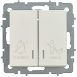 BRITE Выключатель 2-клавишный с индикацией для отелей 10А ВС10-2-9-БрЖ жемчуг IEK