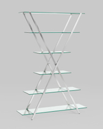 Стеллаж Гейт прозрачное стекло сталь серебро