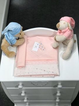 Комплект постельного белья Lollycottons Deni 3 предмета, Розовый