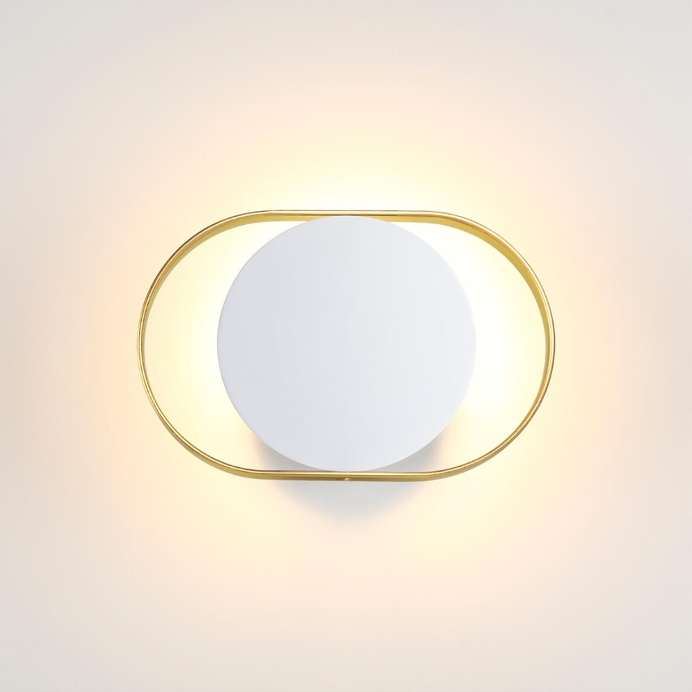 4246/7WW HIGHTECH ODL21 000 бел/золотист/металл Настенный светильник IP20 LED 7W 560Лм 3000K MONDY
