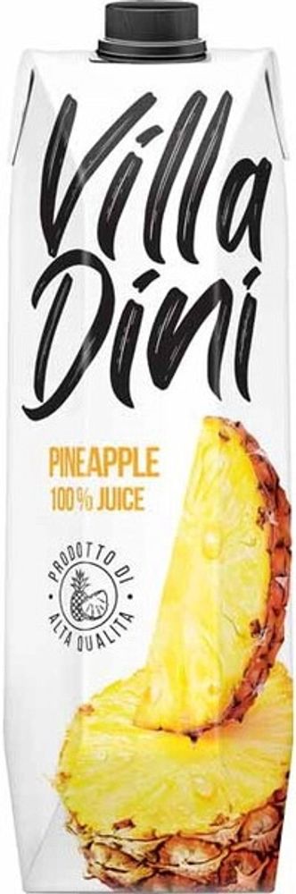 Сок Вилла Дини Ананасовый Сок / Villa Dini Pineapple 1л - тетра-пак