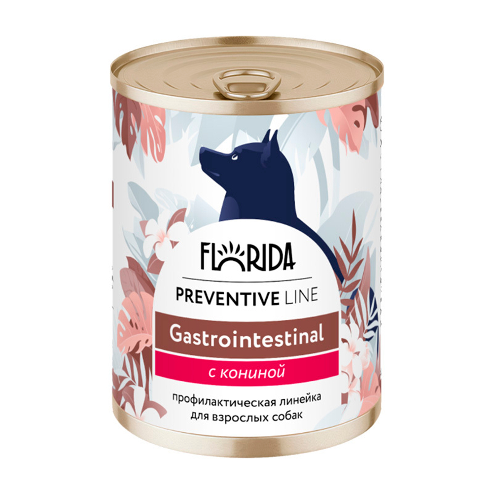 Влажный корм Florida Gastrointestinal, для собак с заболеваниями ЖКТ, с кониной, 340 г