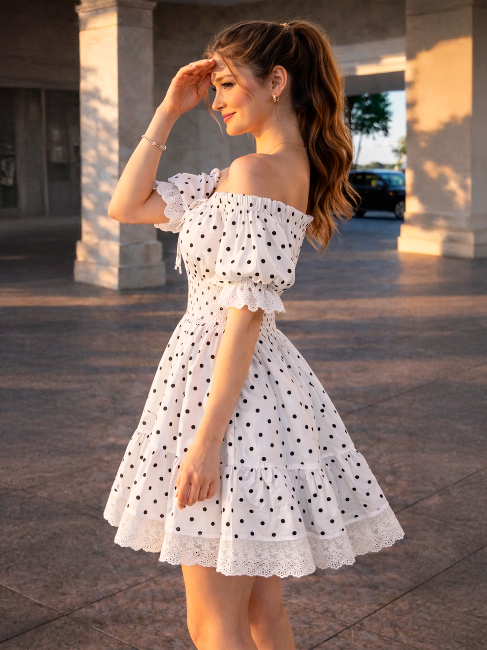 Сарафан платье летнее для девочки "Горошки"