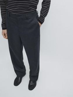 Massimo Dutti Легкие льняные брюки, темно-синий