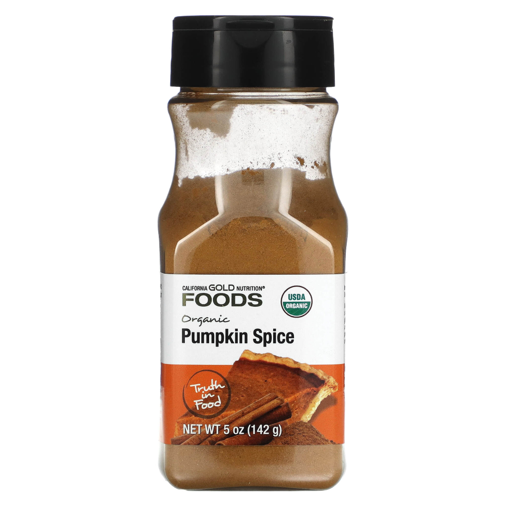 California Gold Nutrition, Foods, органические специи для тыквы, 142 г (5 унций)