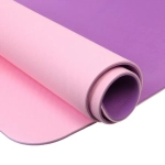 Коврик для йоги 6 мм 183х80 см «Энергия» 2х сторонний TPE, розовый/фиолетовый