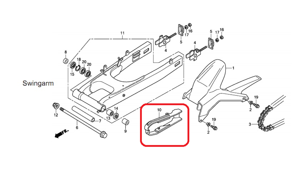 52170-KYJ-900. SLIDER, CHAIN