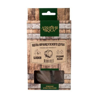 Щепа французского дуба Алхимия вкуса (блоки, средний обжиг), 20 г