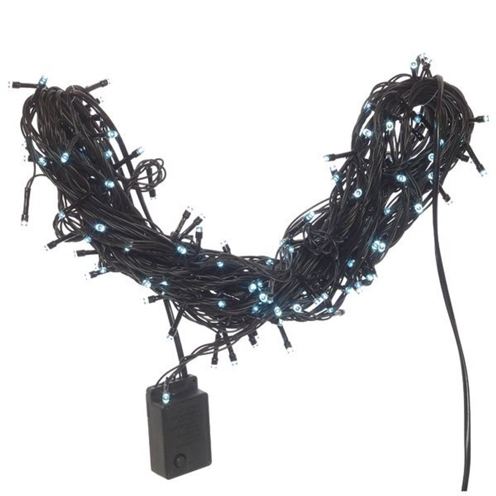 GAEM Электрогирлянда (100 теп.белых LED, 8 режимов свечения, шнур 1м, 4W), L10,5м