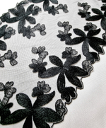 Вышивка на сетке чёрная К118