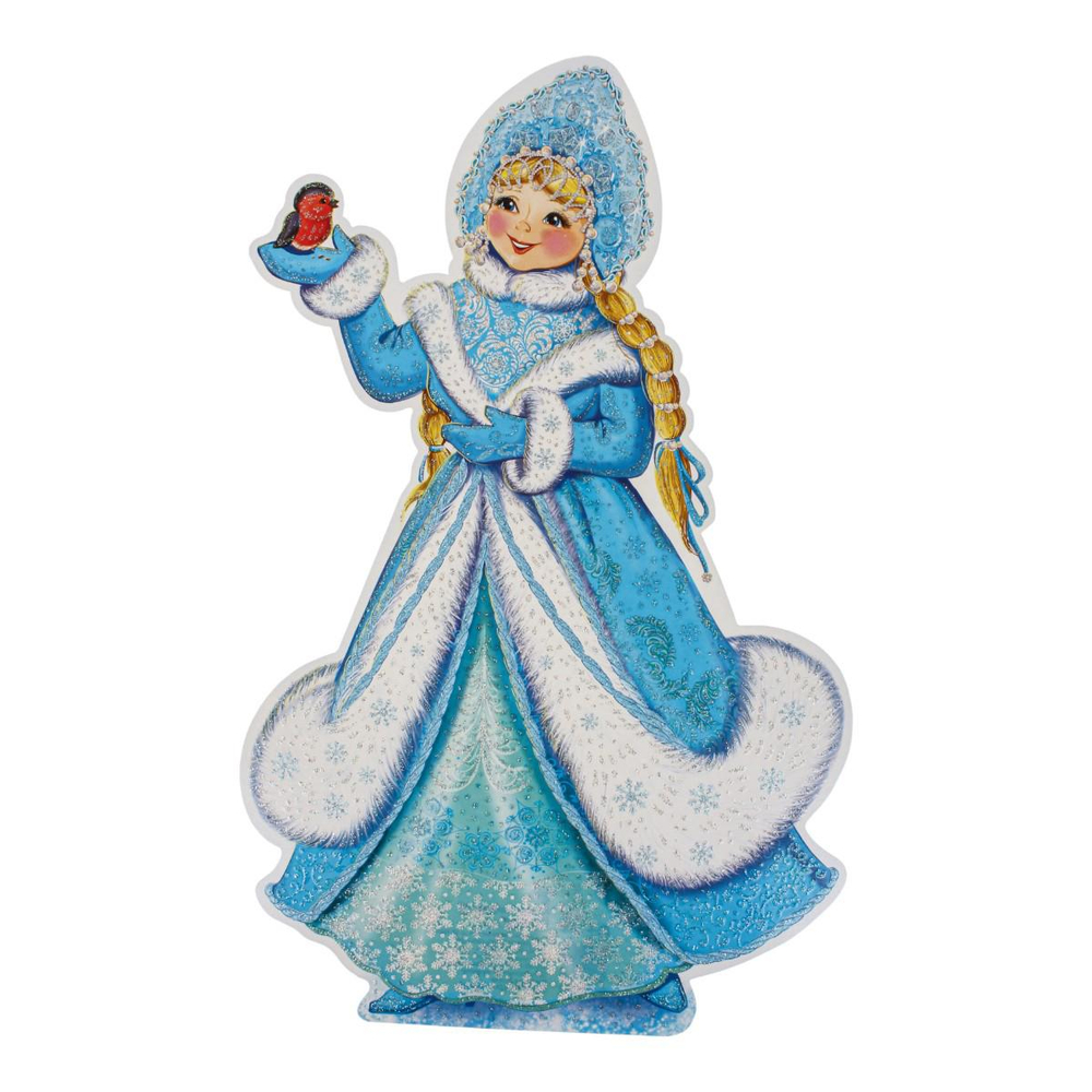 Плакат вырубной А3 "Снегурочка" блестки в лаке, пакет (Сфера)