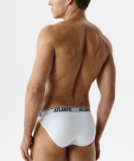 Мужские трусы (3шт) слипы танга Atlantic 3MP-220, хлопок, белый