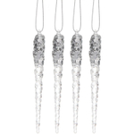 Подвеска «Хрупкие сосульки» 13 см (набор 4 шт), Серебро