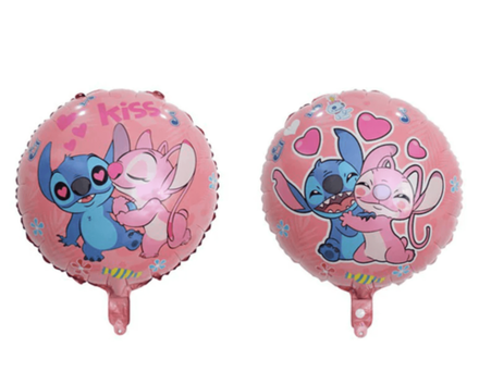 Шар Круг Стич розовый 2 ст