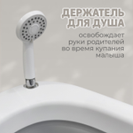 Ванна детская Bubago Amaro со сливом, термометром, матрасиком, ковшиком серый