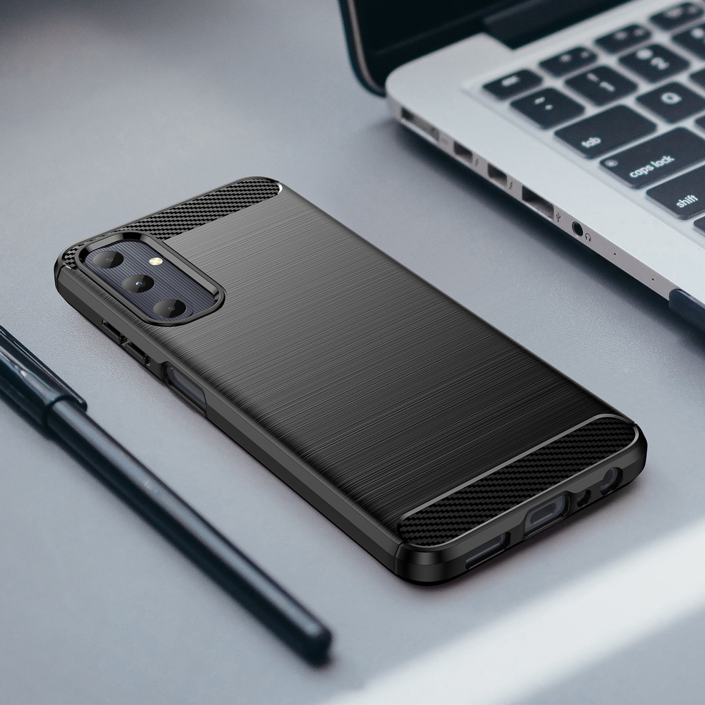 Мягкий чехол с дизайном в стиле карбон для Samsung Galaxy A05S, серия Carbon от Caseport