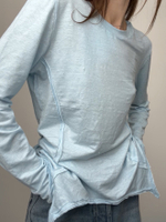 Лонг льняной голубой с рельефами