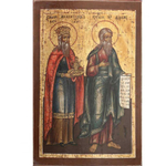 Святой Адам и царь Мелхиседек деревянная икона на левкасе