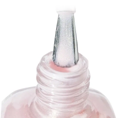 IQ BEAUTY Лак для ногтей профессиональный укрепляющий с биокерамикой #051, 12.5 мл Светло-розовый, с мелким шиммером с голографическим эффектом