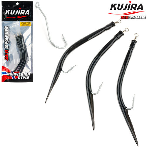 Снасточка морская Kujira Gummi Makk 10/0 Black (3 шт)