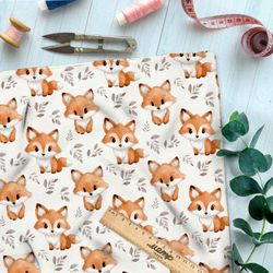 Ткань премиум таффета забавные лисята