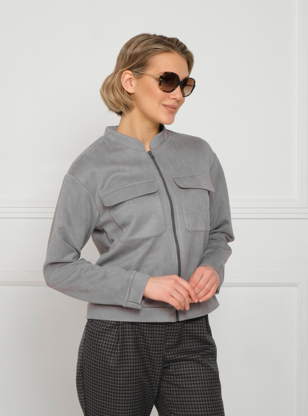 Бомбер женский АЛЕКСА (Светло серый)