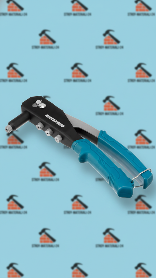 Заклепочник ручной GROSS 260 мм, заклепки 2, 4-3, 2-4, 0-4, 8 мм.