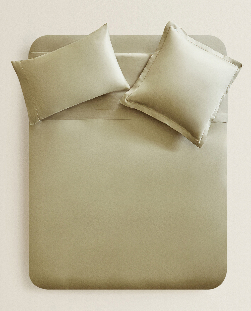 ZARA HOME (300 НИТЕЙ) ПОДОДЕЯЛЬНИК ИЗ ХЛОПКА, ЗЕЛЕНЫЙ