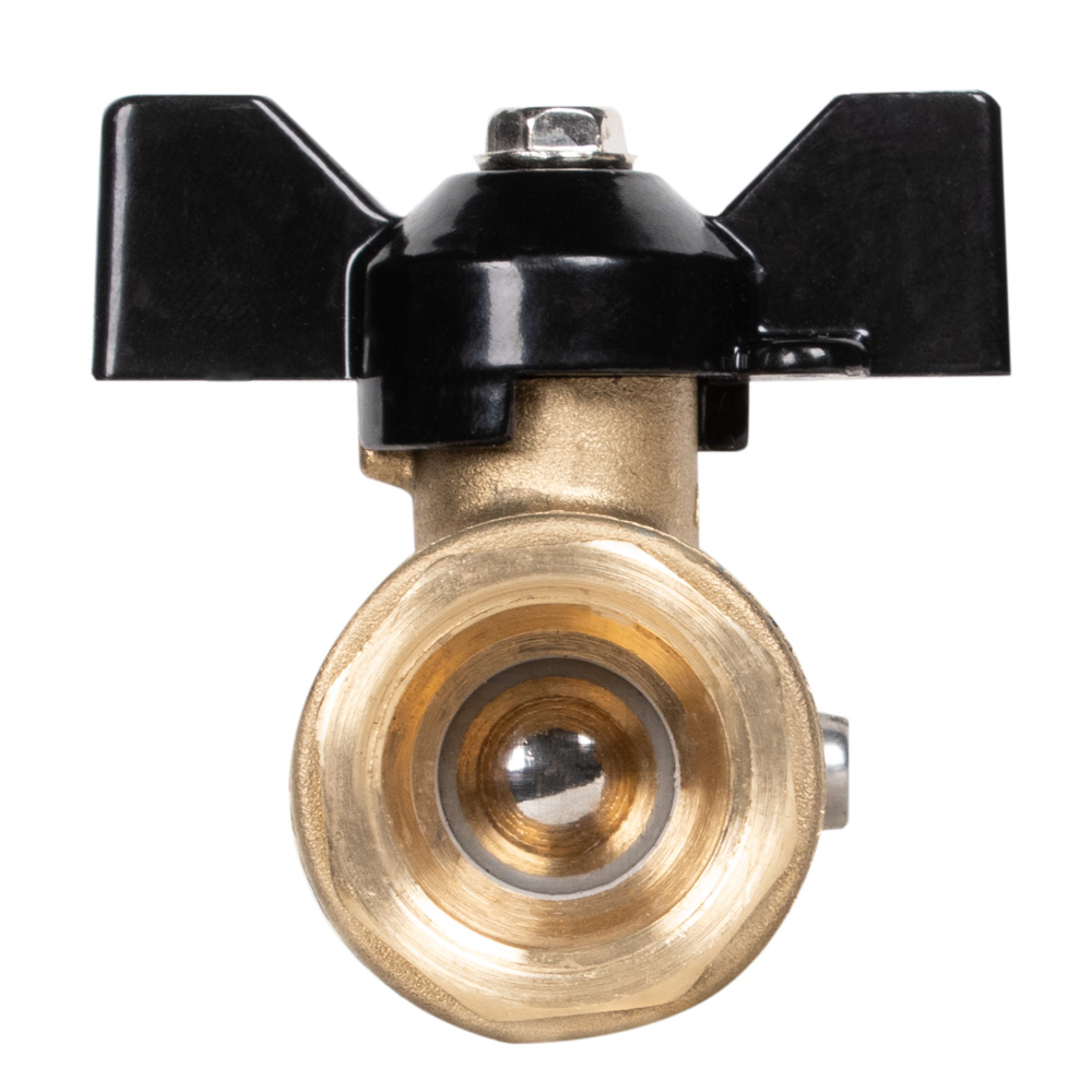 Кран шаровой латунный LD Pride 44.15.В-В.2М.Б Ду15 Ру16 для манометра, вн-вн, (бабочка)