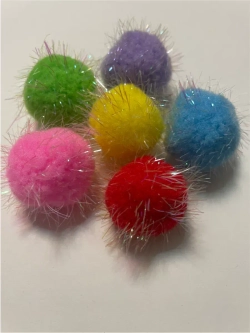 Помпоны декоративные с люрексом, 50шт