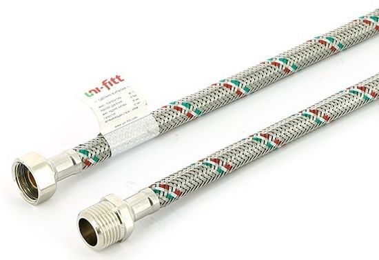 Гибкая подводка для воды Uni-Fitt НР 1/2" х ВР 1/2", длина 600 мм (501S2006)