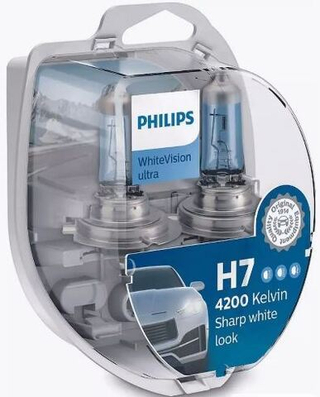 Автолампа H7 12V- 55W Philips (PX26d) (4200К) White Vision Ultra (к-т2шт+2штW5W) #12972WVUSM ORIGIN