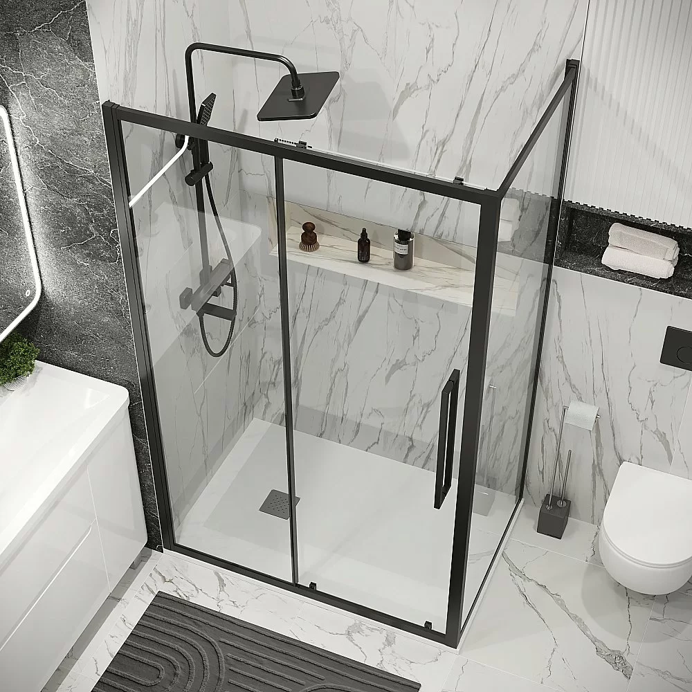 Душевой уголок Grossman Cosmo 120.K33.02.1390.21.00 130x90 стекло прозрачное/профиль черный матовый