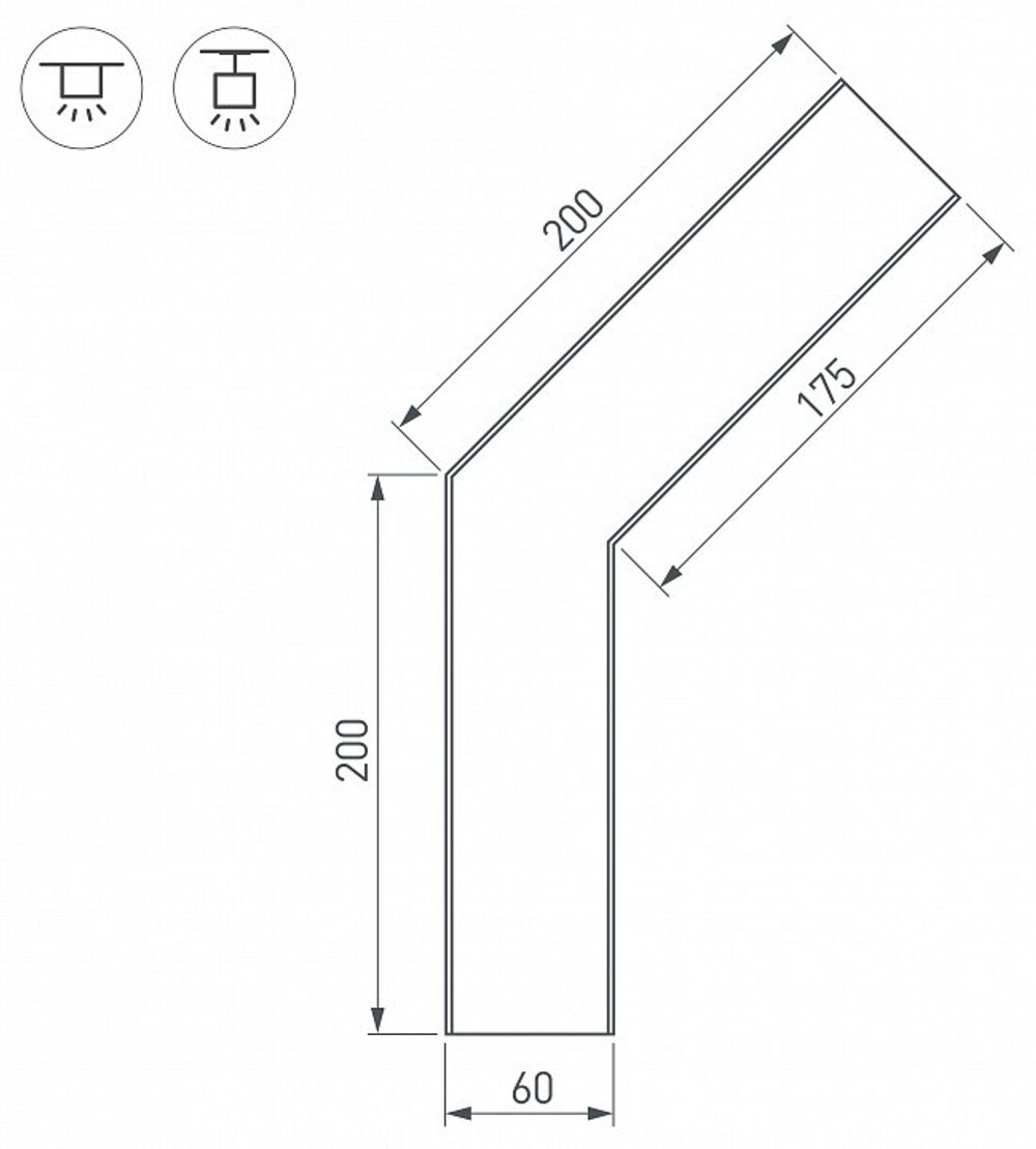 Соединитель угловой L-образный накладной Arlight S-LUX 030138