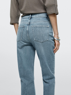 Massimo Dutti Джинсы с высокой талией и расклешенными штанинами, светло-голубой