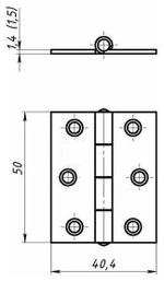 ПЕТЛЯ МЕТАЛЛИСТ КАРТОЧНАЯ 50Х40 ЦИНК