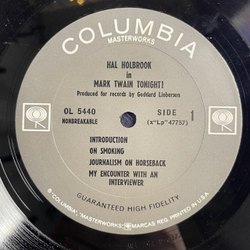 Винтажная виниловая пластинка LP Hal Holbrook Mark Twain Tonight Марк Твен (USA 1959)